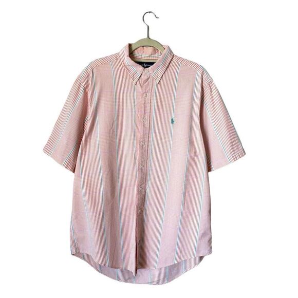 Ralph Lauren 100% Cotton Dress Pink Shirt Striped Size XL - Picture 3 of 7